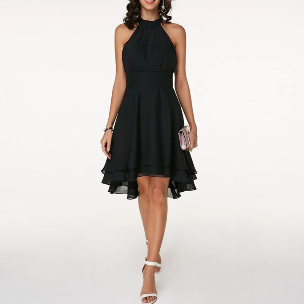 Luna | Damen Elegante Midikleid mit Volants