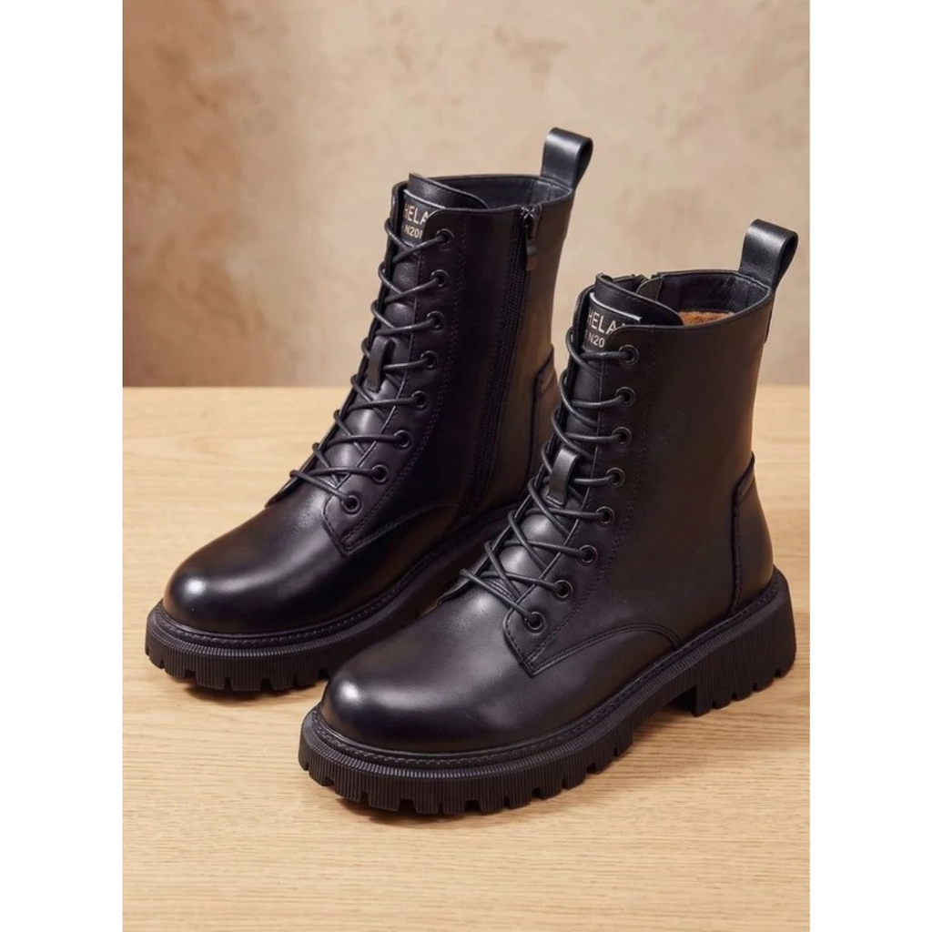 Madita | Damen Schwarze Orthopädische Stiefeletten mit Reißverschluss und Fütterung