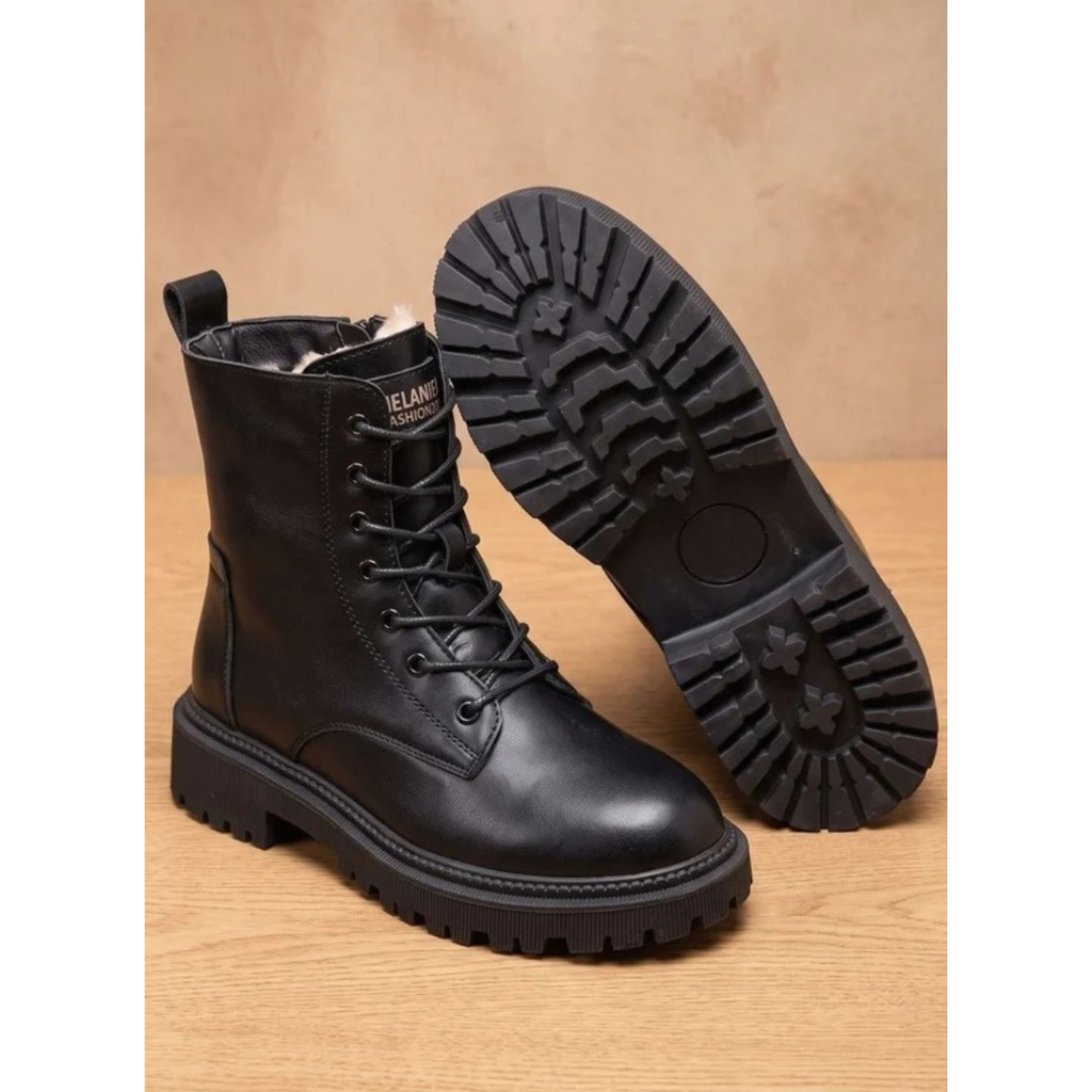 Madita | Damen Schwarze Orthopädische Stiefeletten mit Reißverschluss und Fütterung