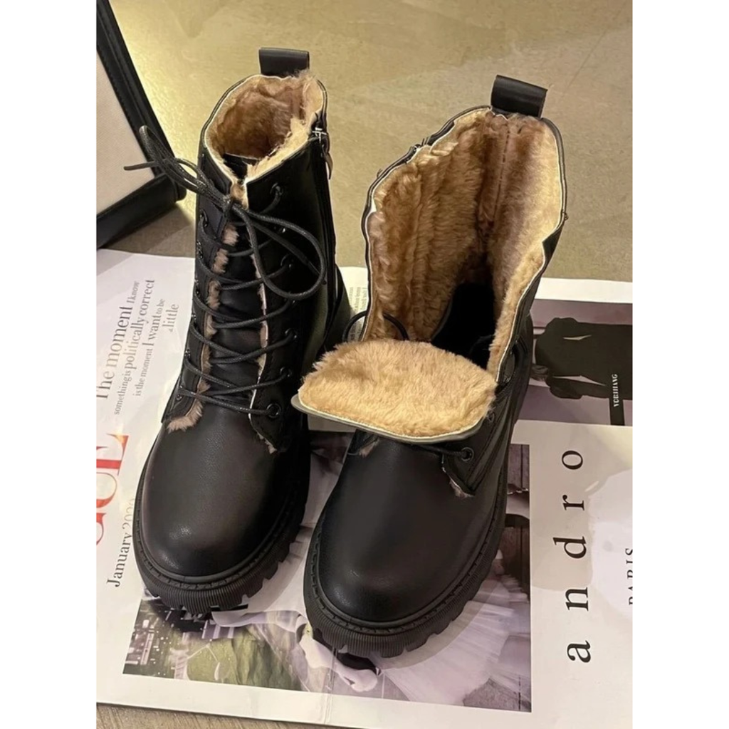Madita | Damen Schwarze Orthopädische Stiefeletten mit Reißverschluss und Fütterung