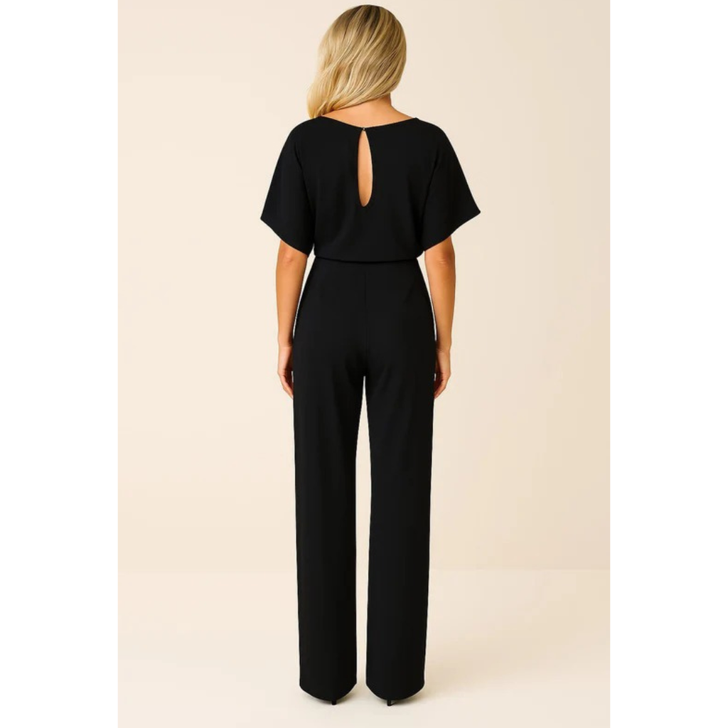 Maike | Damen Kurzarm Jumpsuit Mit Gürtel