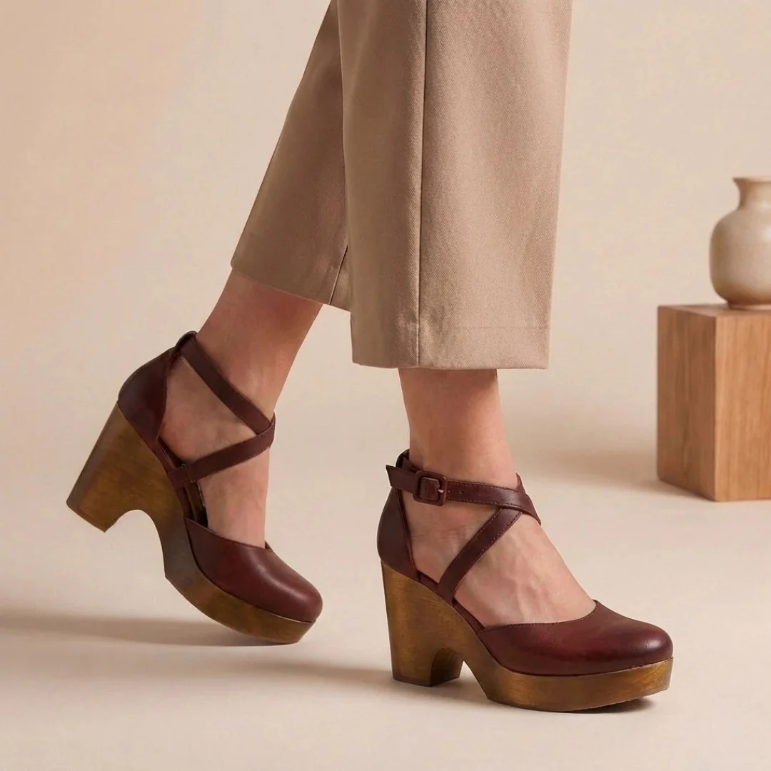 Maira | Bequeme Damen Sandalen mit Absatz und Plateau