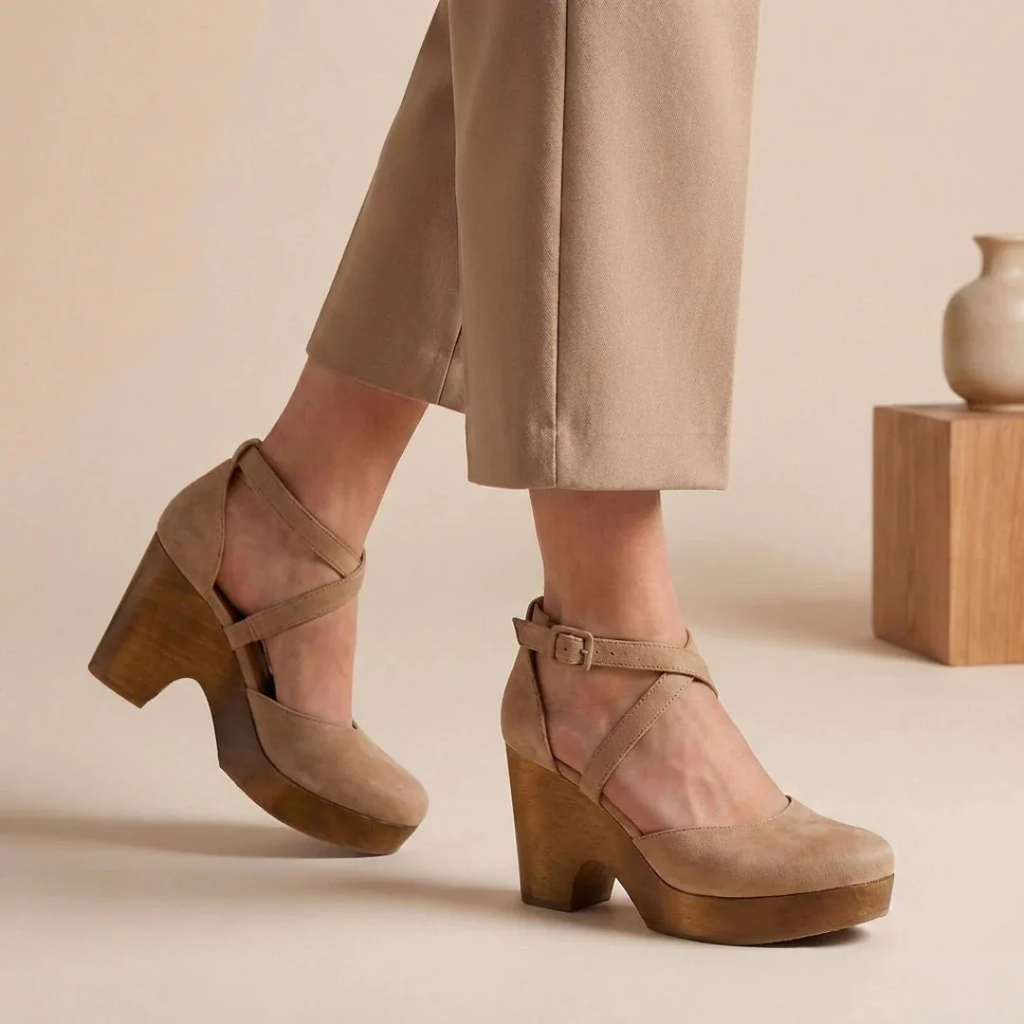 Maira | Bequeme Damen Sandalen mit Absatz und Plateau