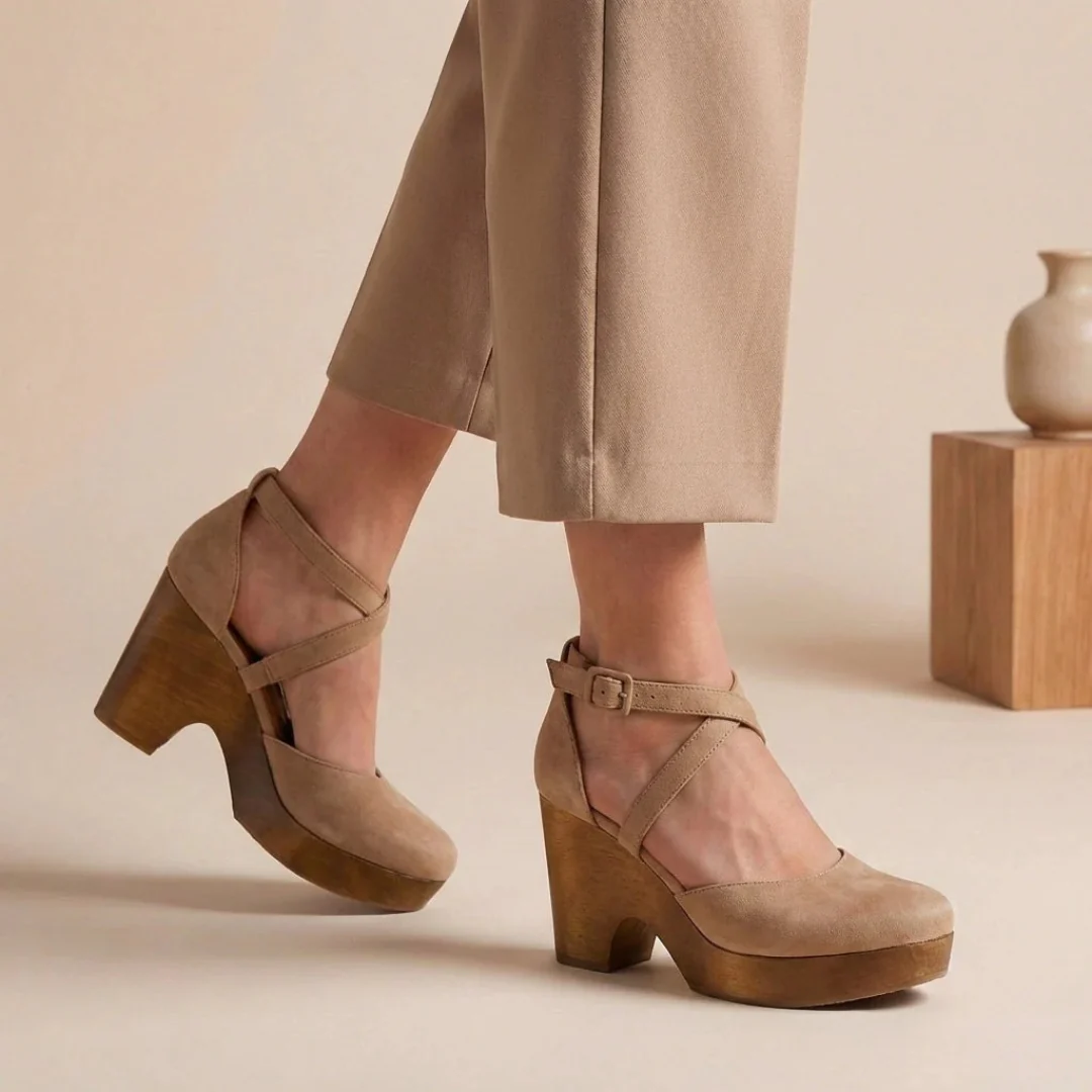 Maira | Bequeme Damen Sandalen mit Absatz und Plateau