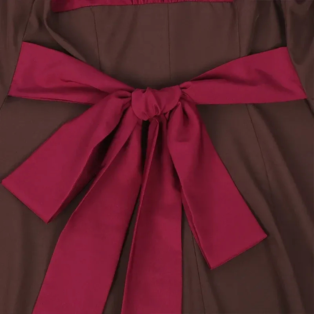 Maja | Damen Burgundy Oktoberfest Rüschenkleid im Dirndl Stil
