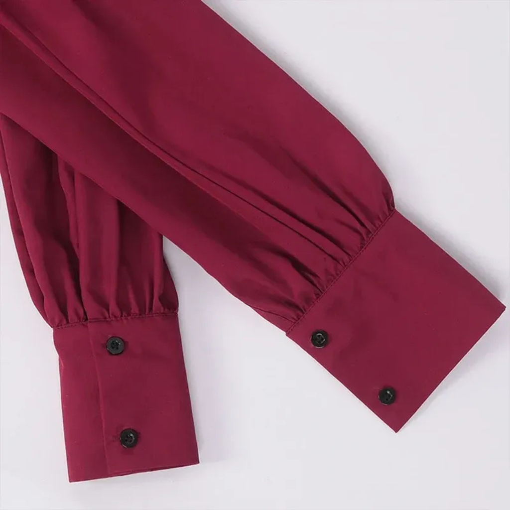 Maja | Damen Burgundy Oktoberfest Rüschenkleid im Dirndl Stil
