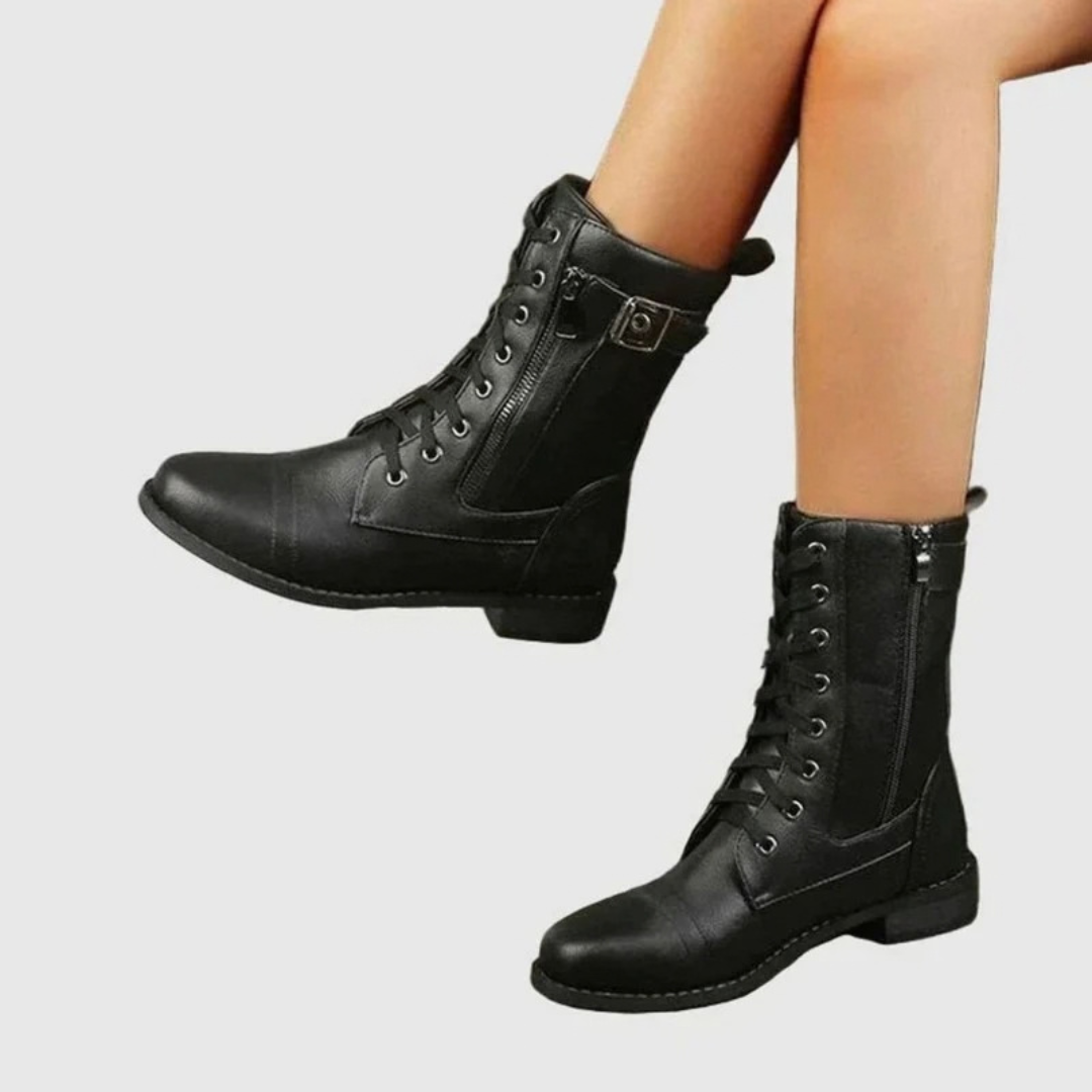 Mala | Damen Orthopädische Stiefel mit Reißverschluss und Schnalle