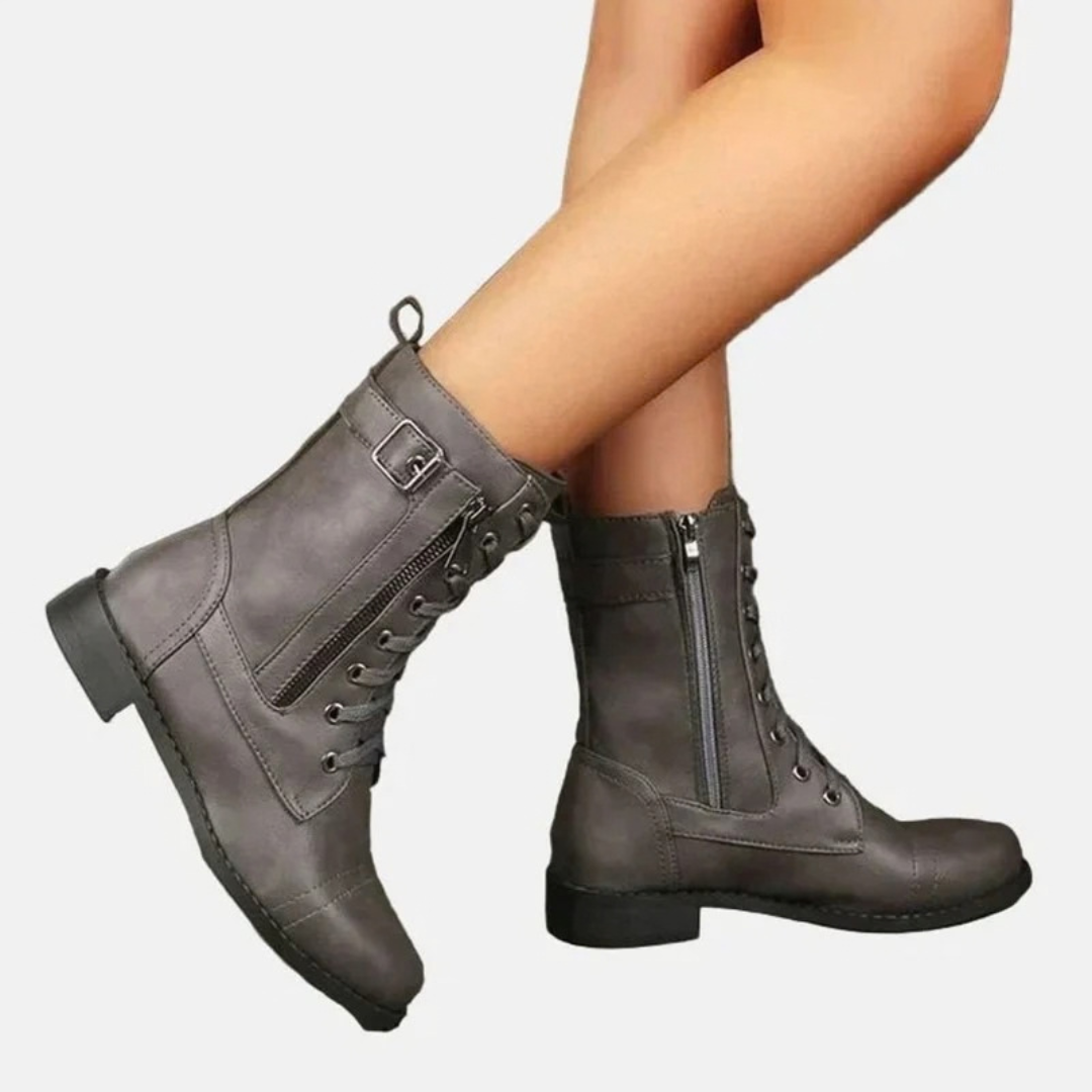 Mala | Damen Orthopädische Stiefel mit Reißverschluss und Schnalle