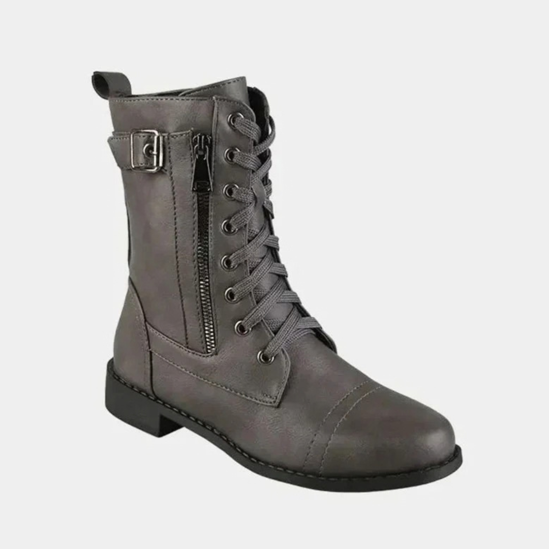 Mala | Damen Orthopädische Stiefel mit Reißverschluss und Schnalle