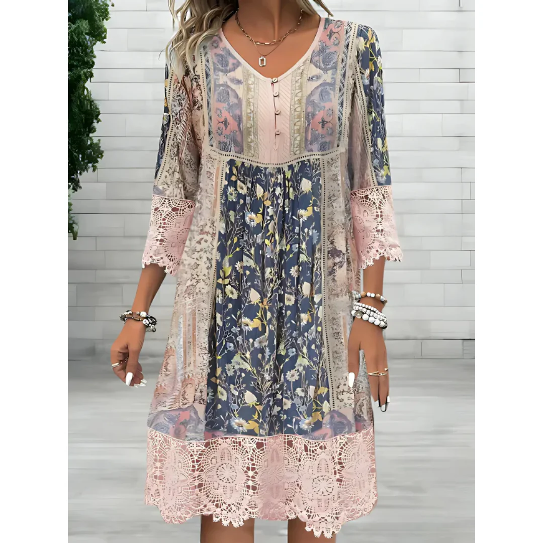 Malin | Weißes Boho Damen Maxikleid