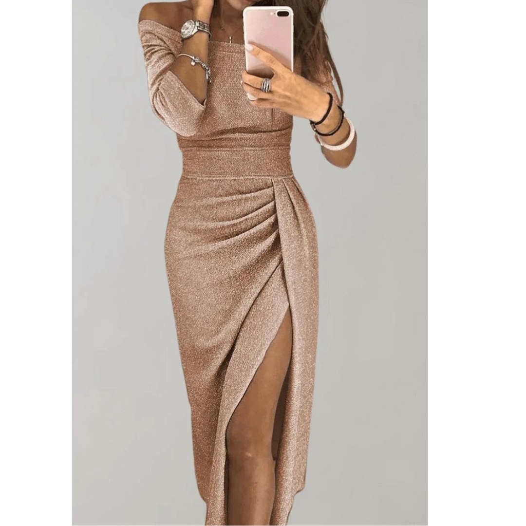 Malin | Damen Elegante Midi-Kleid Für Hochzeitsgäste