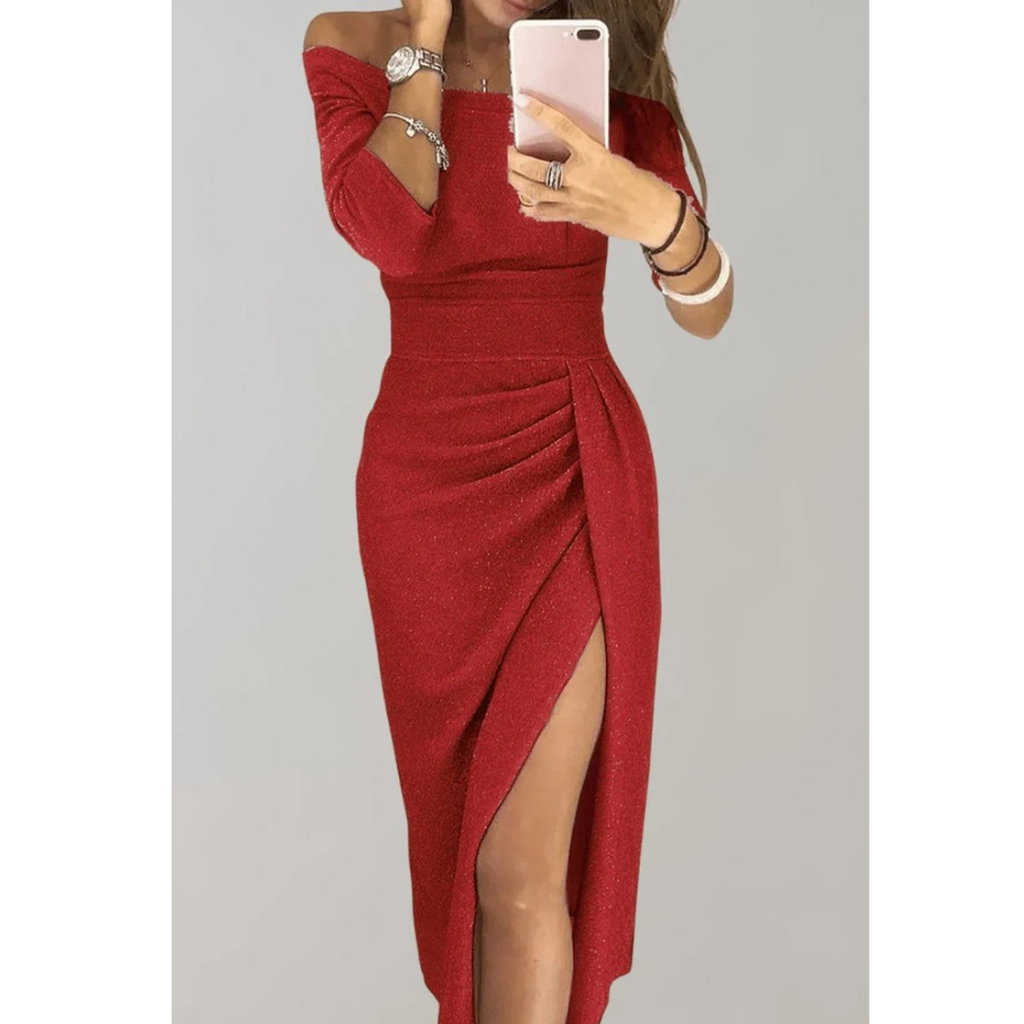 Malin | Damen Elegante Midi-Kleid Für Hochzeitsgäste