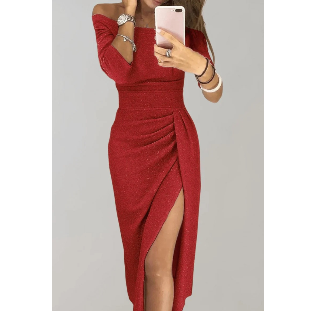 Malin | Damen Elegante Midi-Kleid Für Hochzeitsgäste