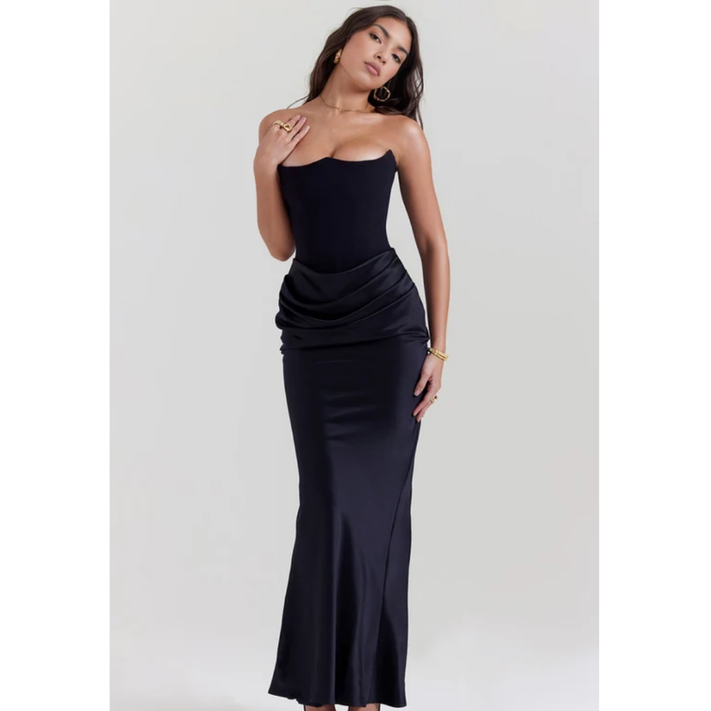 Mara | Damen Elegante Fließendes Maxikleid