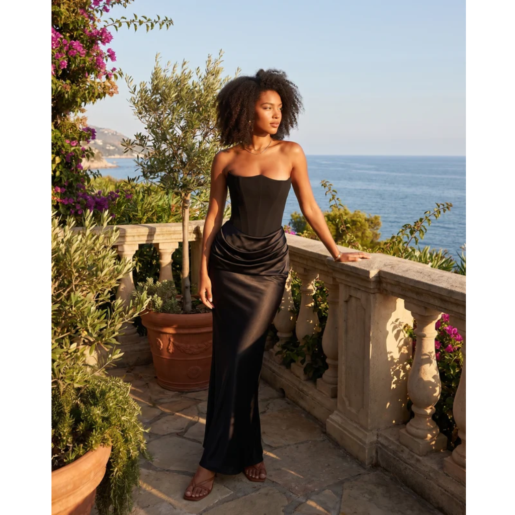 Mara | Damen Elegante Fließendes Maxikleid