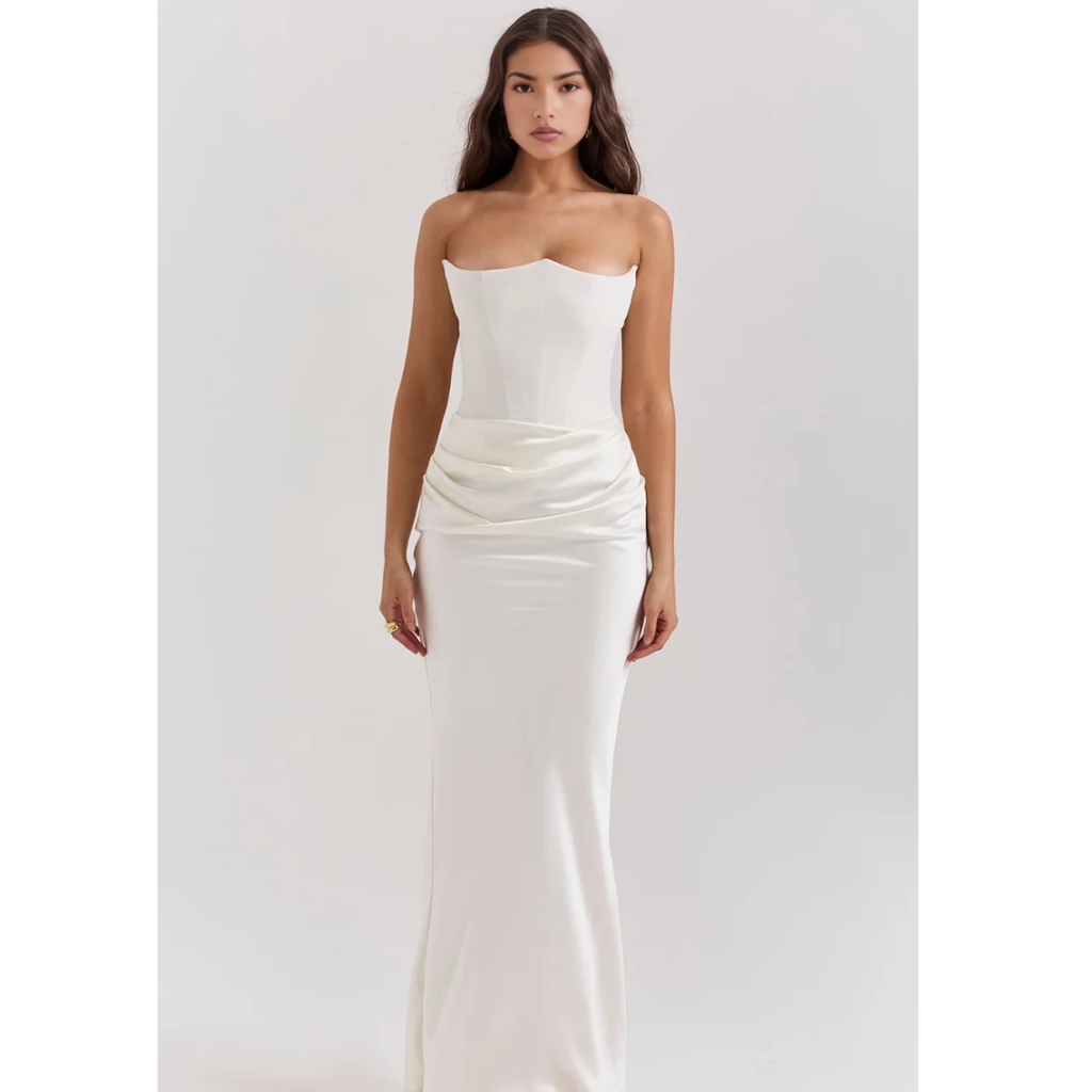 Mara | Damen Elegante Fließendes Maxikleid