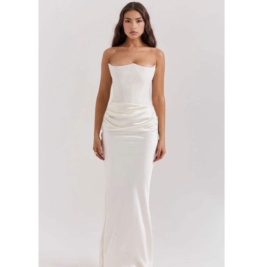 Mara | Damen Elegante Fließendes Maxikleid