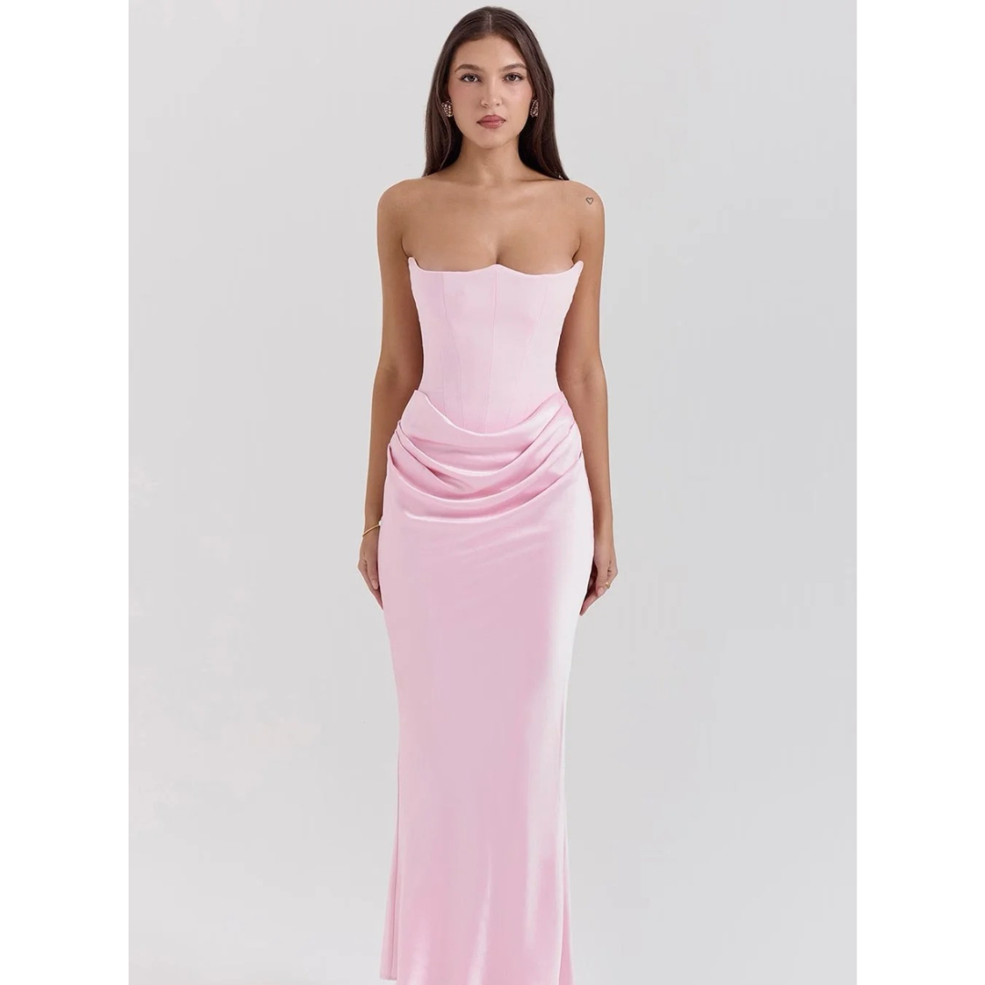 Mara | Damen Elegante Fließendes Maxikleid