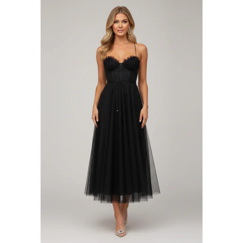 Mareike | Damen Maxikleid Für Abend Mit Bandeau