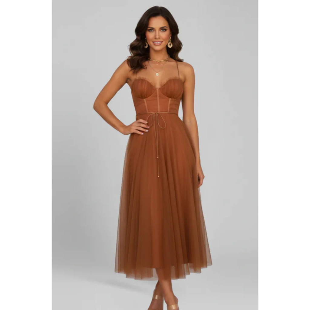 Mareike | Damen Maxikleid Für Abend Mit Bandeau