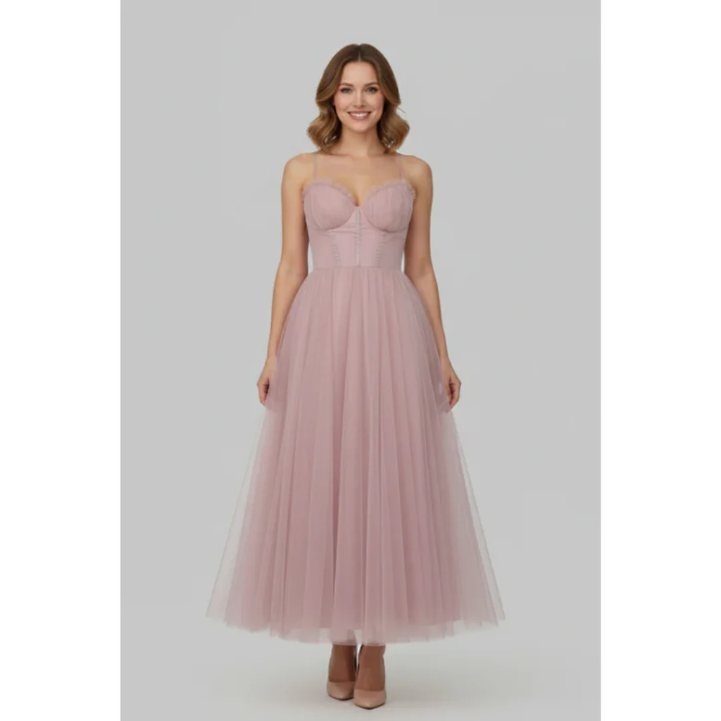 Mareike | Damen Maxikleid Für Abend Mit Bandeau