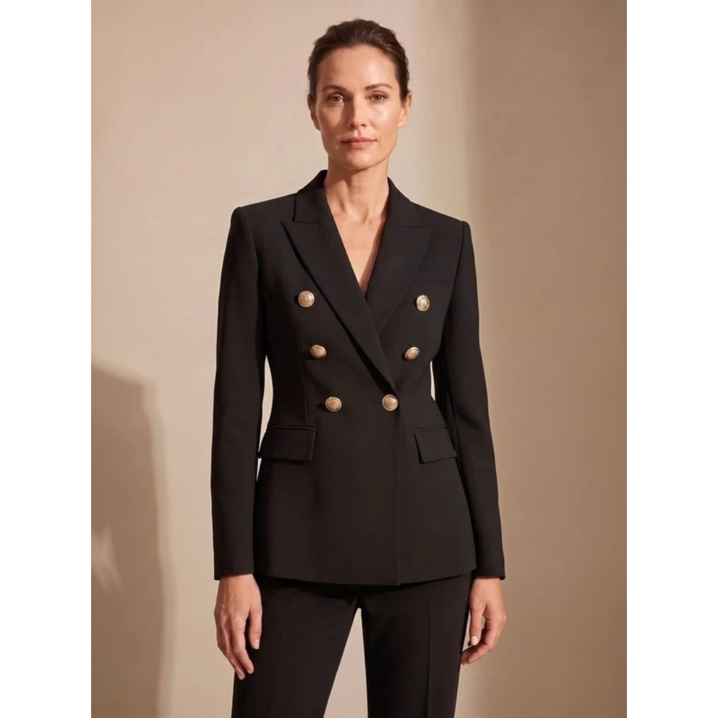 Margarete | Damen Blazer mit goldenen Knöpfen und Langarm