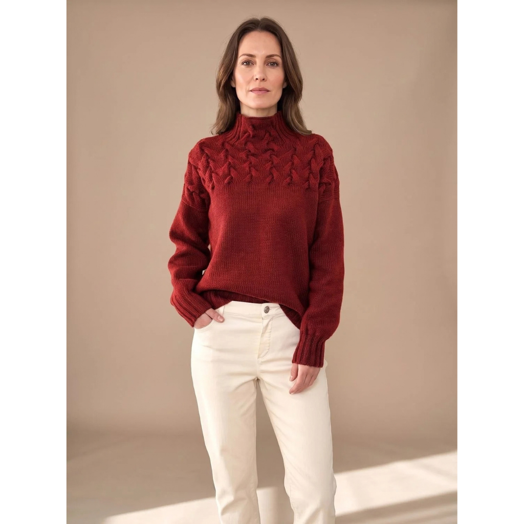 Margot | Damen Rollkragenpullover mit Langarm und Winter Design