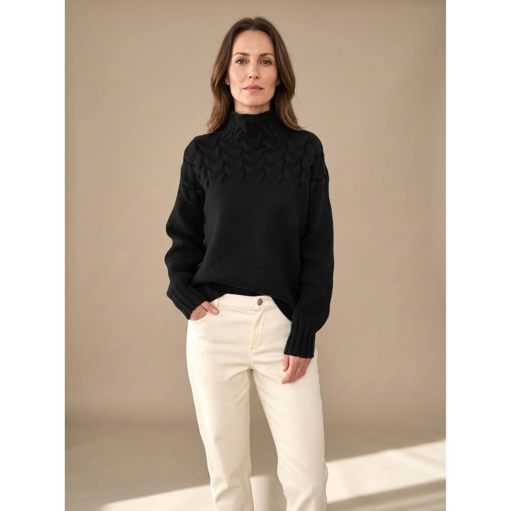 Margot | Damen Rollkragenpullover mit Langarm und Winter Design