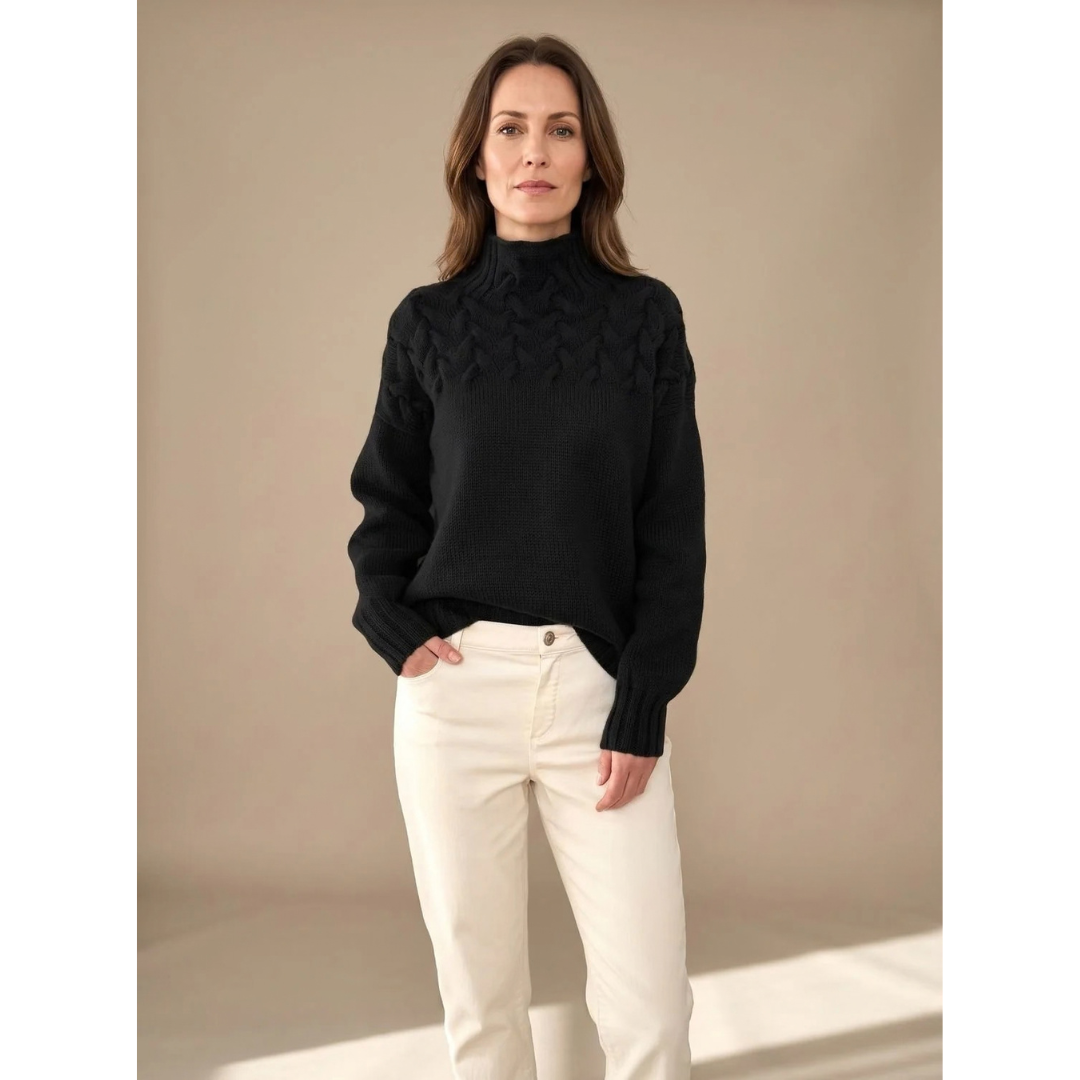 Margot | Damen Rollkragenpullover mit Langarm und Winter Design