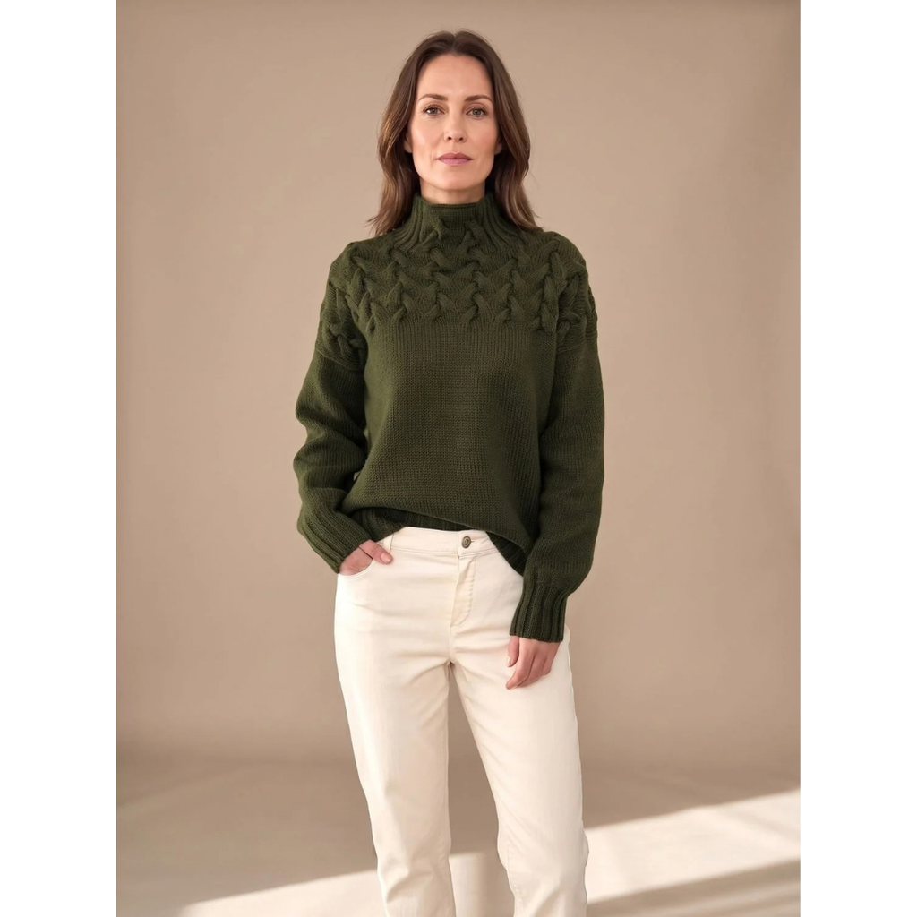 Margot | Damen Rollkragenpullover mit Langarm und Winter Design