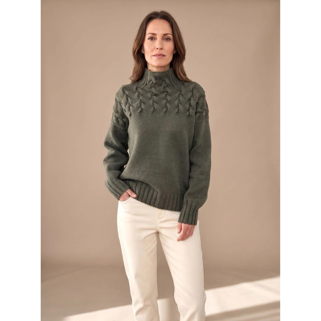 Margot | Damen Rollkragenpullover mit Langarm und Winter Design