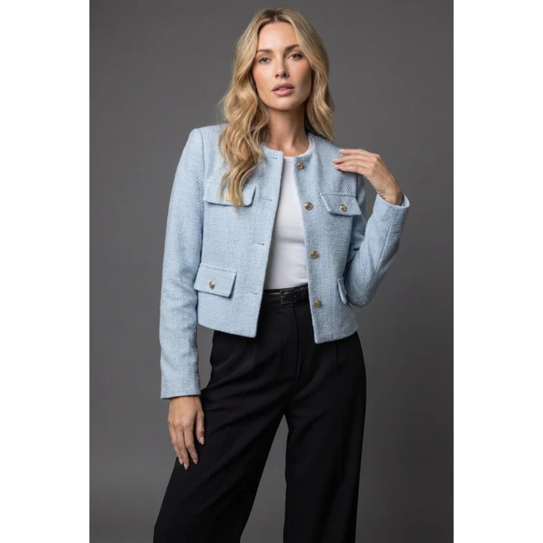 Margret | Damen Tweed Blazer Mit Knöpfen