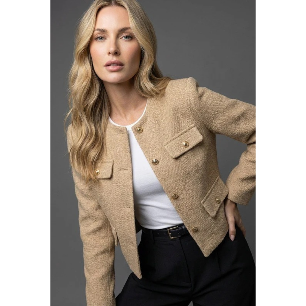 Margret | Damen Tweed Blazer Mit Knöpfen