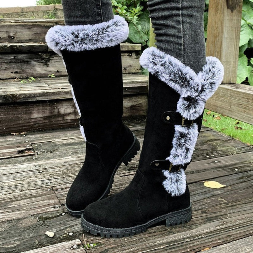 Marie | Damen Hohe Winterstiefel mit Schnallen