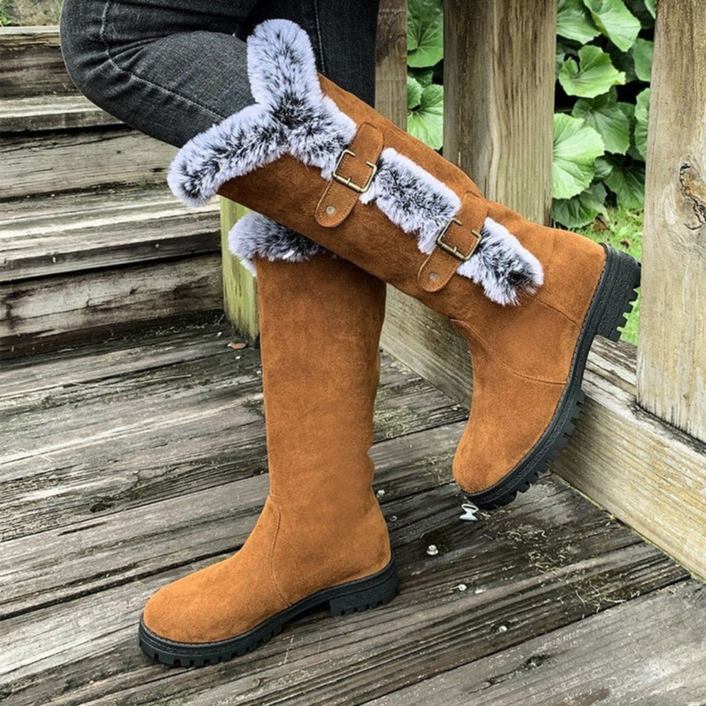 Marie | Damen Hohe Winterstiefel mit Schnallen