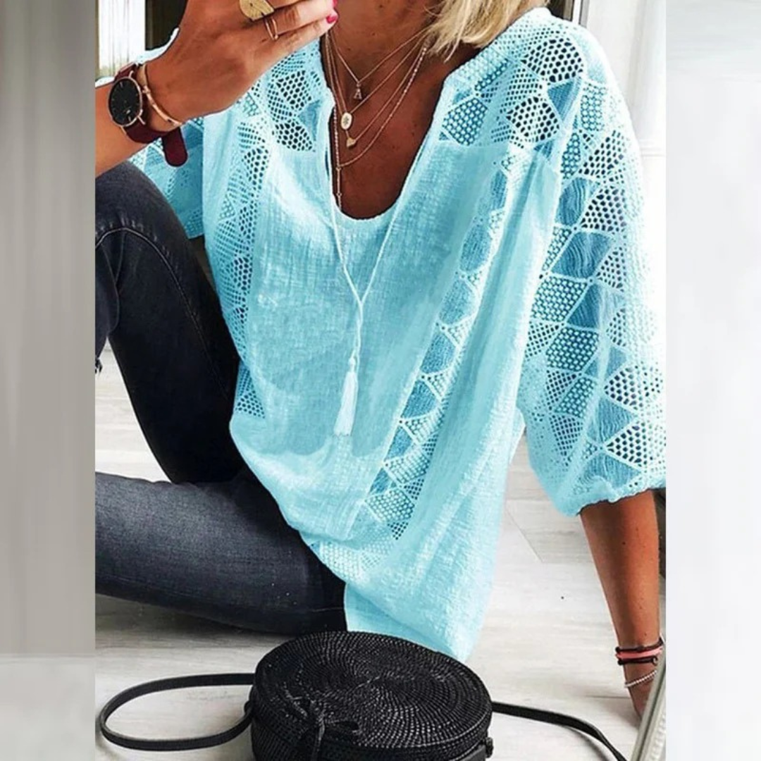 Marietta | Damen Leichte Boho Bluse für Alltag und Freizeit