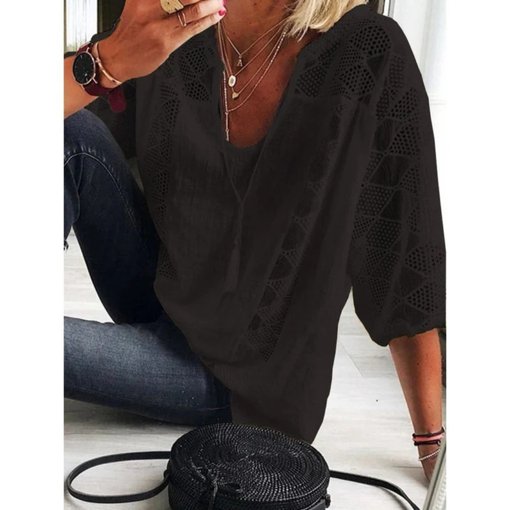 Marietta | Damen Leichte Boho Bluse für Alltag und Freizeit