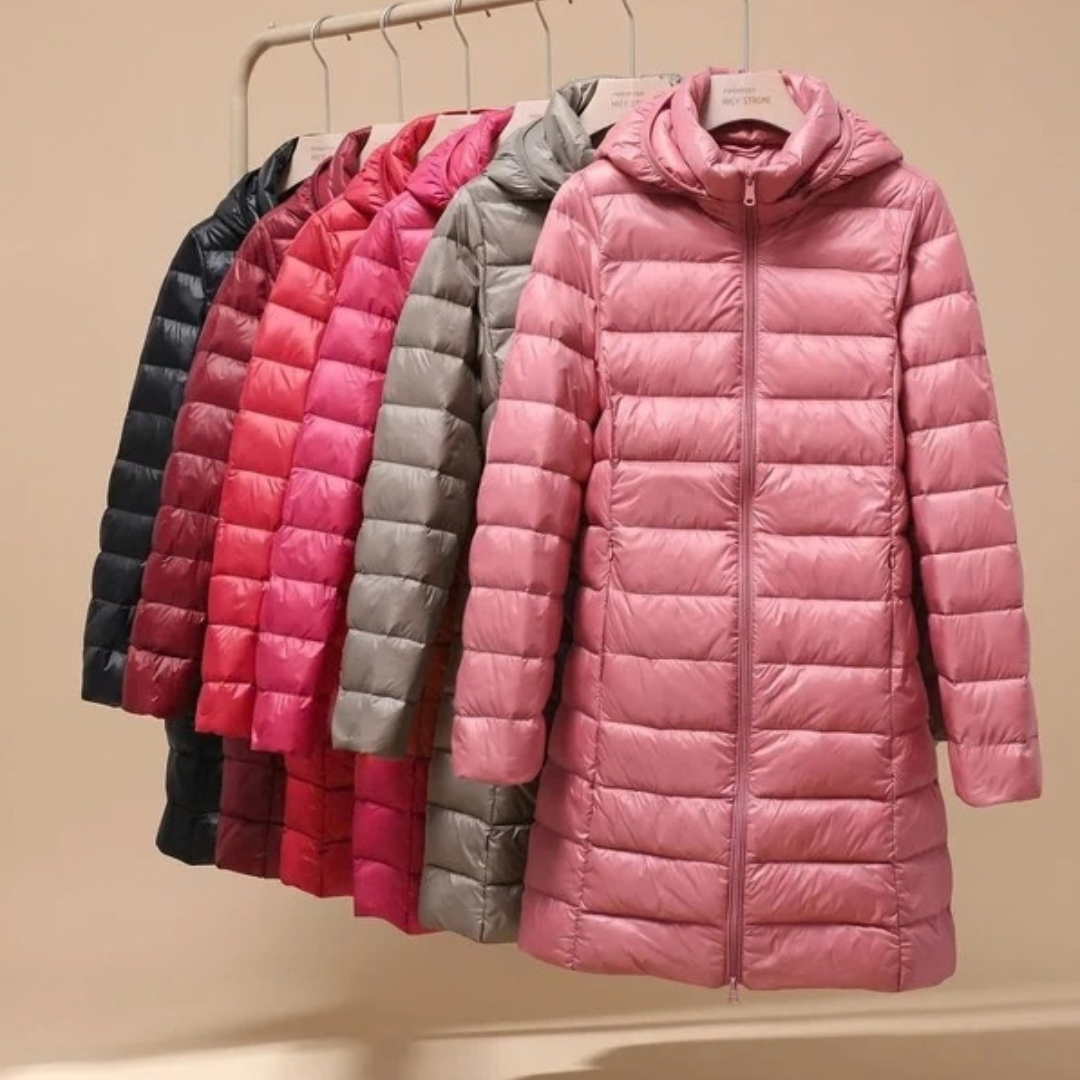 Marika | Damen Jacke Wasserdicht mit Kapuze und Lang Design