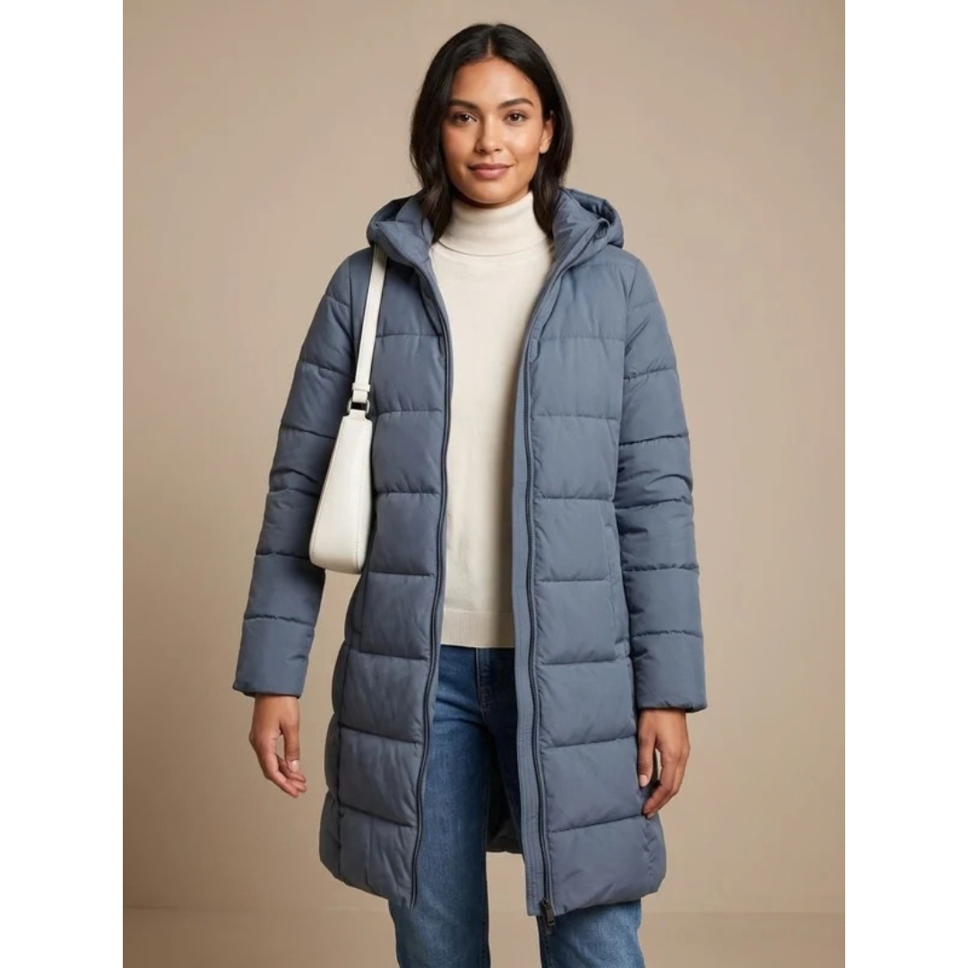 Marika | Damen Jacke Wasserdicht mit Kapuze und Lang Design
