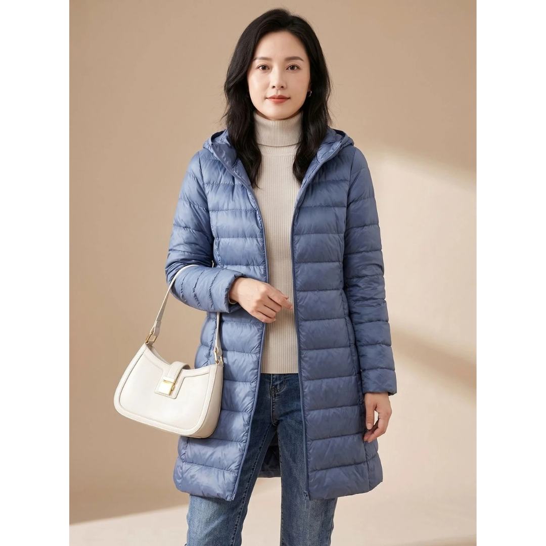 Marika | Damen Jacke Wasserdicht mit Kapuze und Lang Design