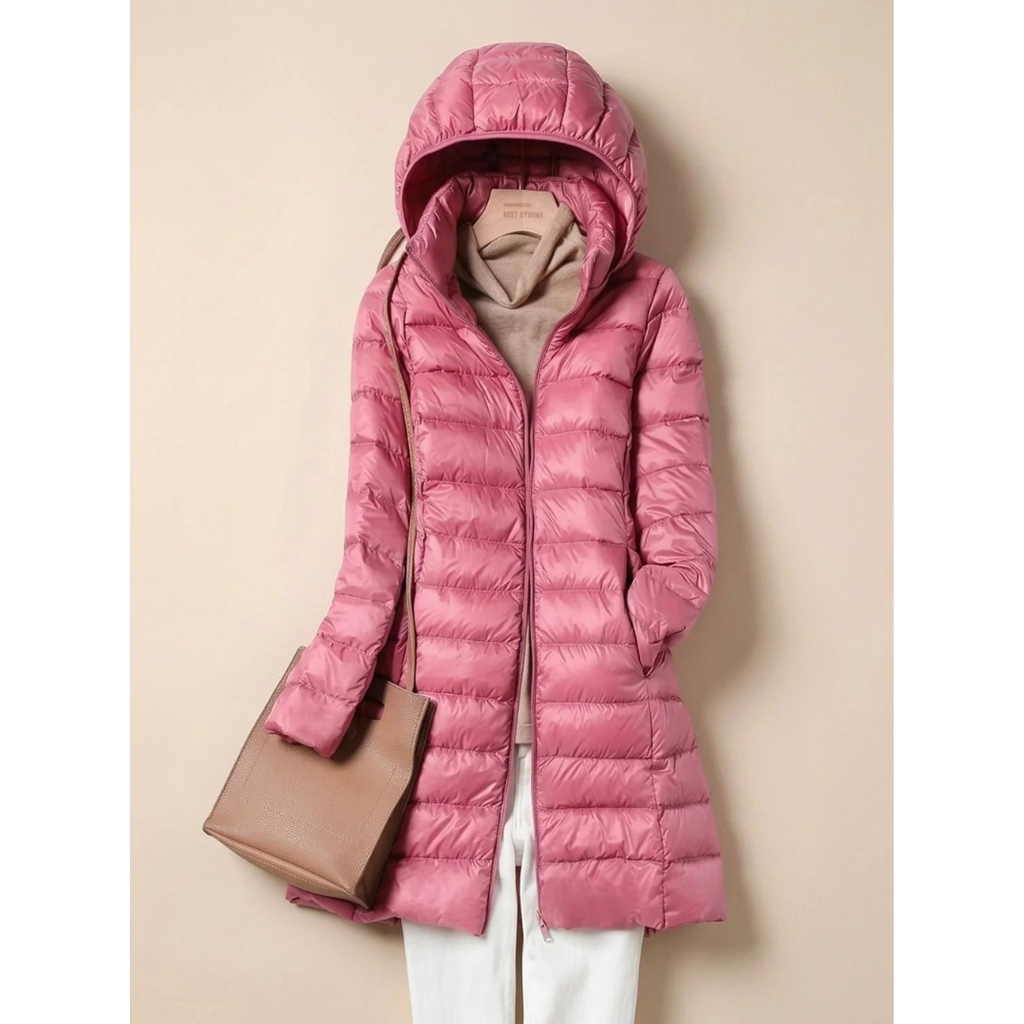 Marika | Damen Jacke Wasserdicht mit Kapuze und Lang Design