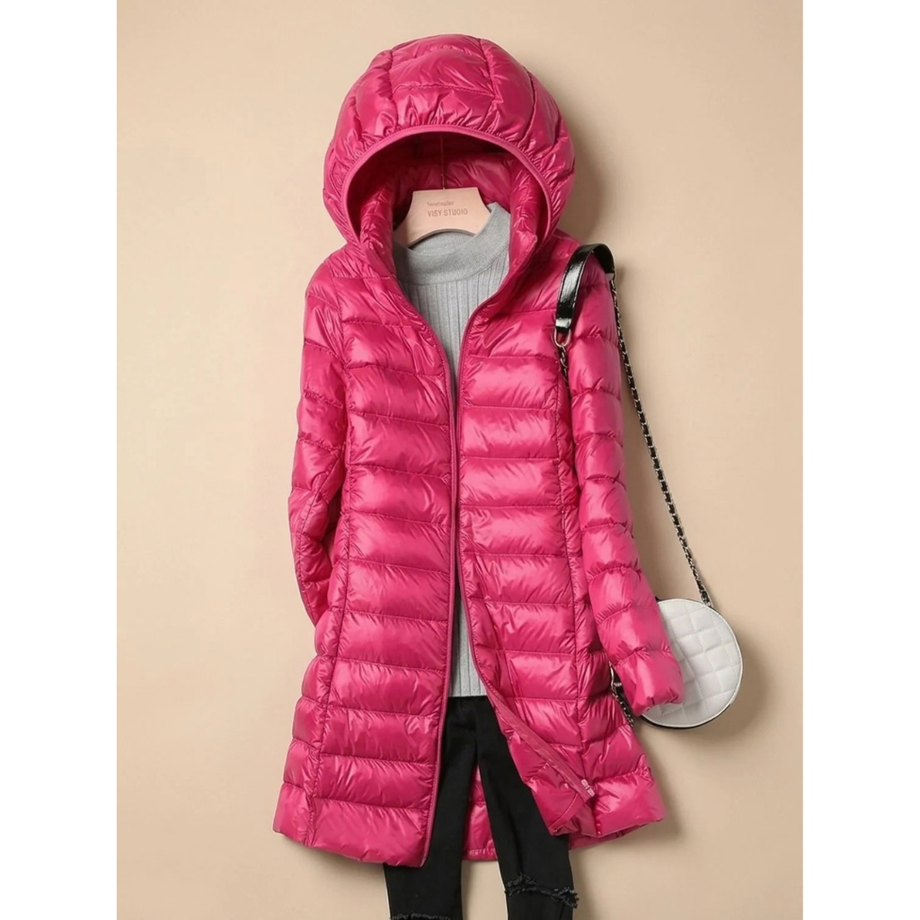 Marika | Damen Jacke Wasserdicht mit Kapuze und Lang Design