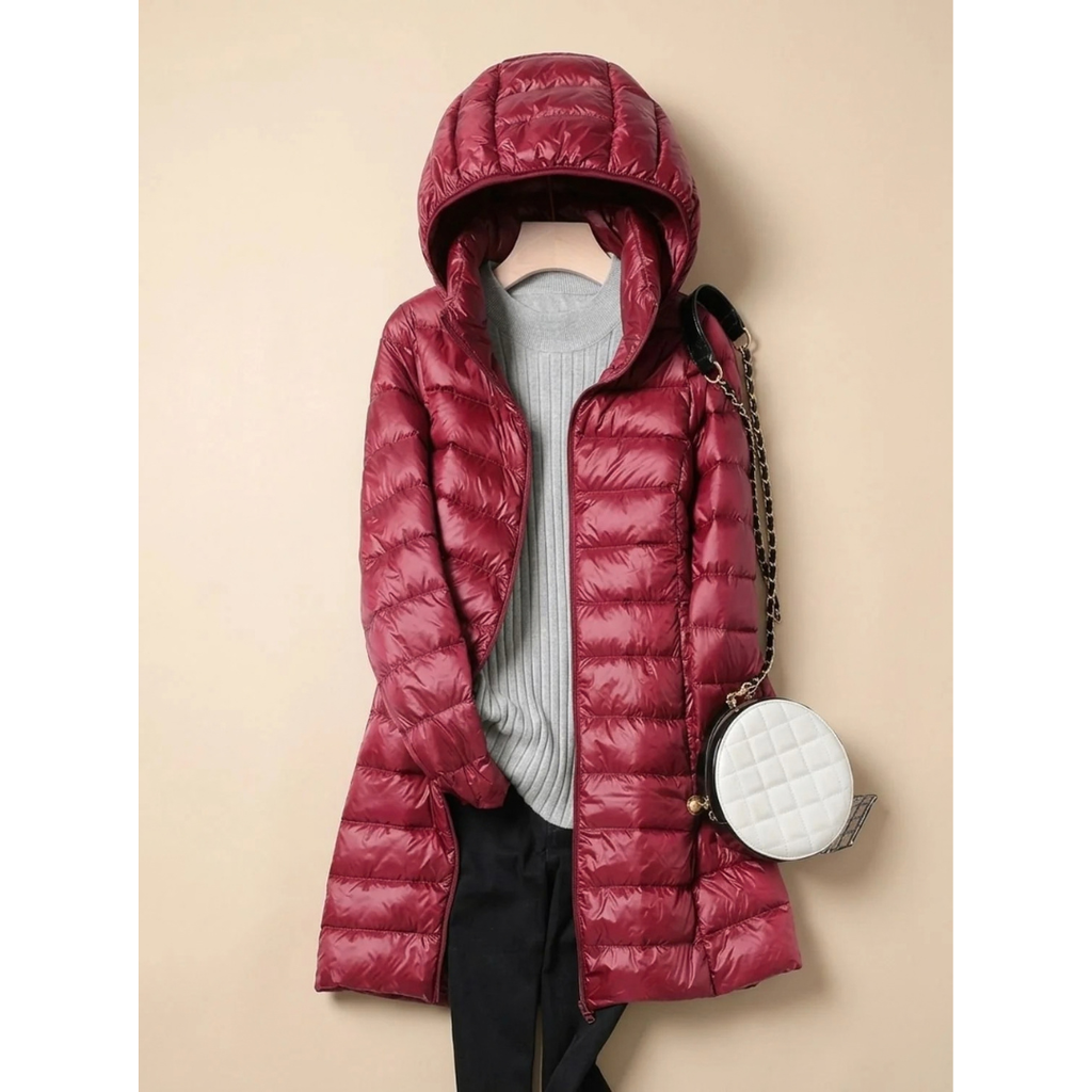 Marika | Damen Jacke Wasserdicht mit Kapuze und Lang Design