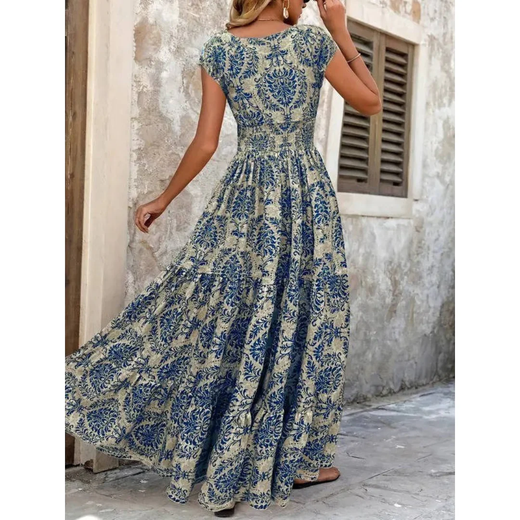 Marina | Damen Modernes Sommerkleid Maxi im Boho Stil