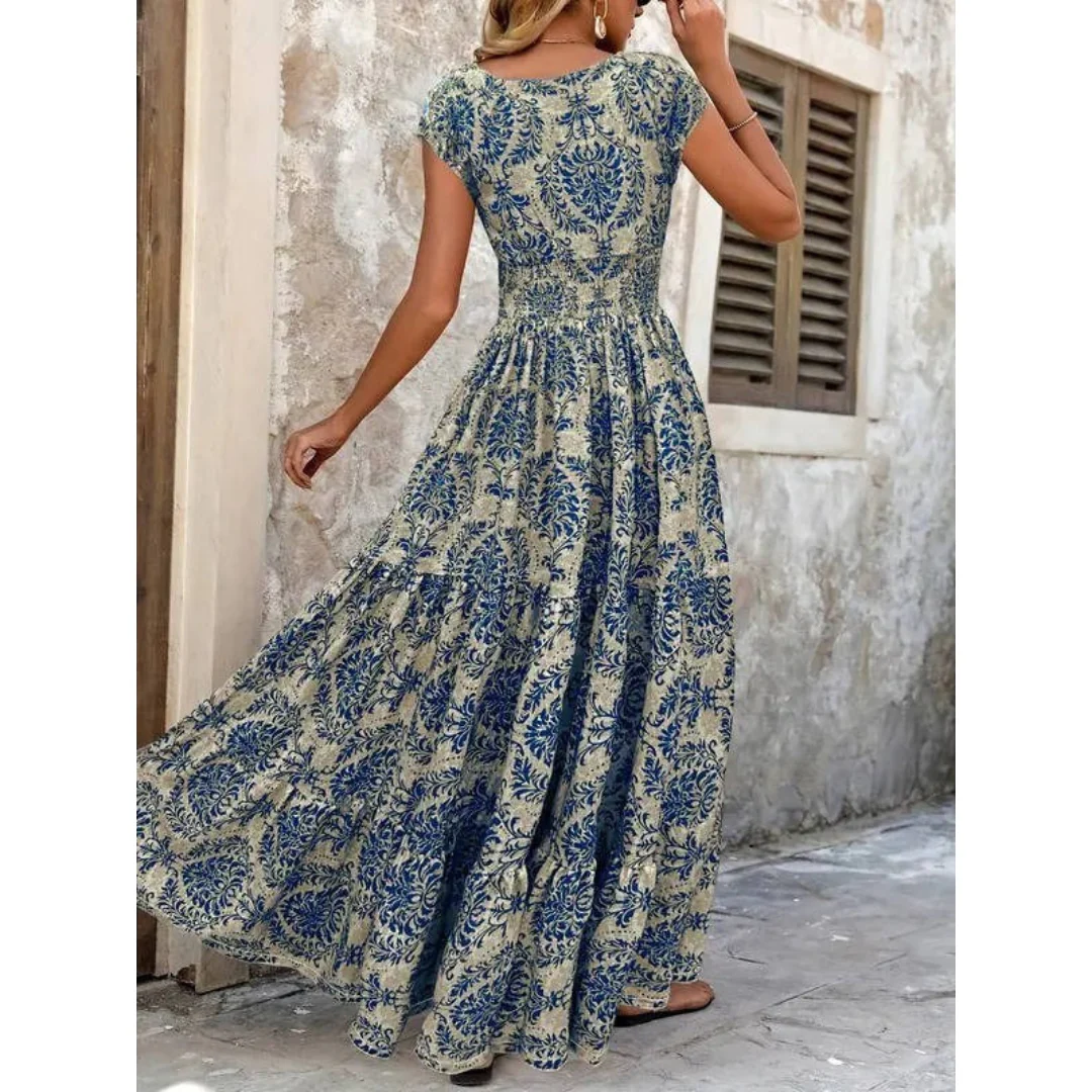 Marina | Damen Modernes Sommerkleid Maxi im Boho Stil