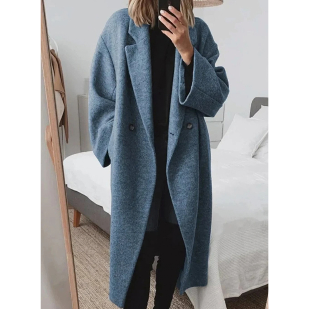 Marion | Damen Lange Winterjacke im Oversize Stil mit Taschen und Revers