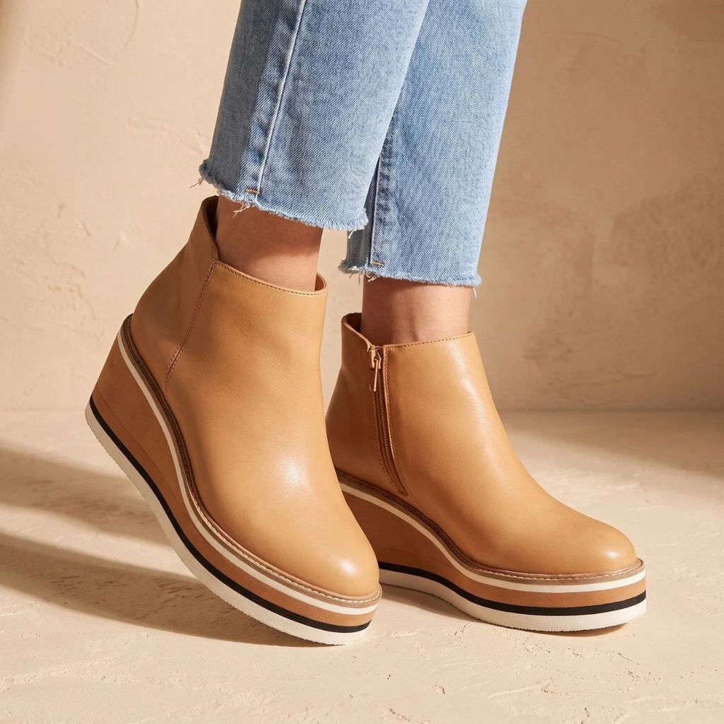 Marion | Damen Orthopädische Stiefeletten mit Keil und Plattform