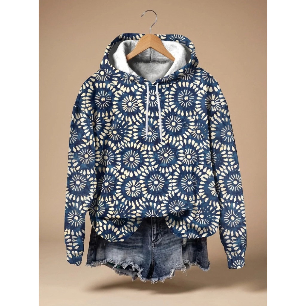 Marionette | Damen Hoodie mit Kapuze und Blumen Design