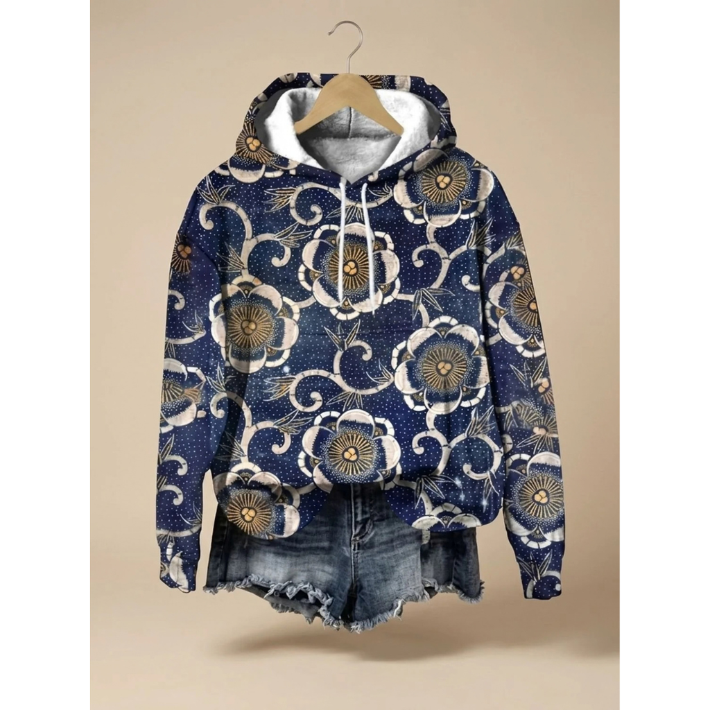 Marionette | Damen Hoodie mit Kapuze und Blumen Design