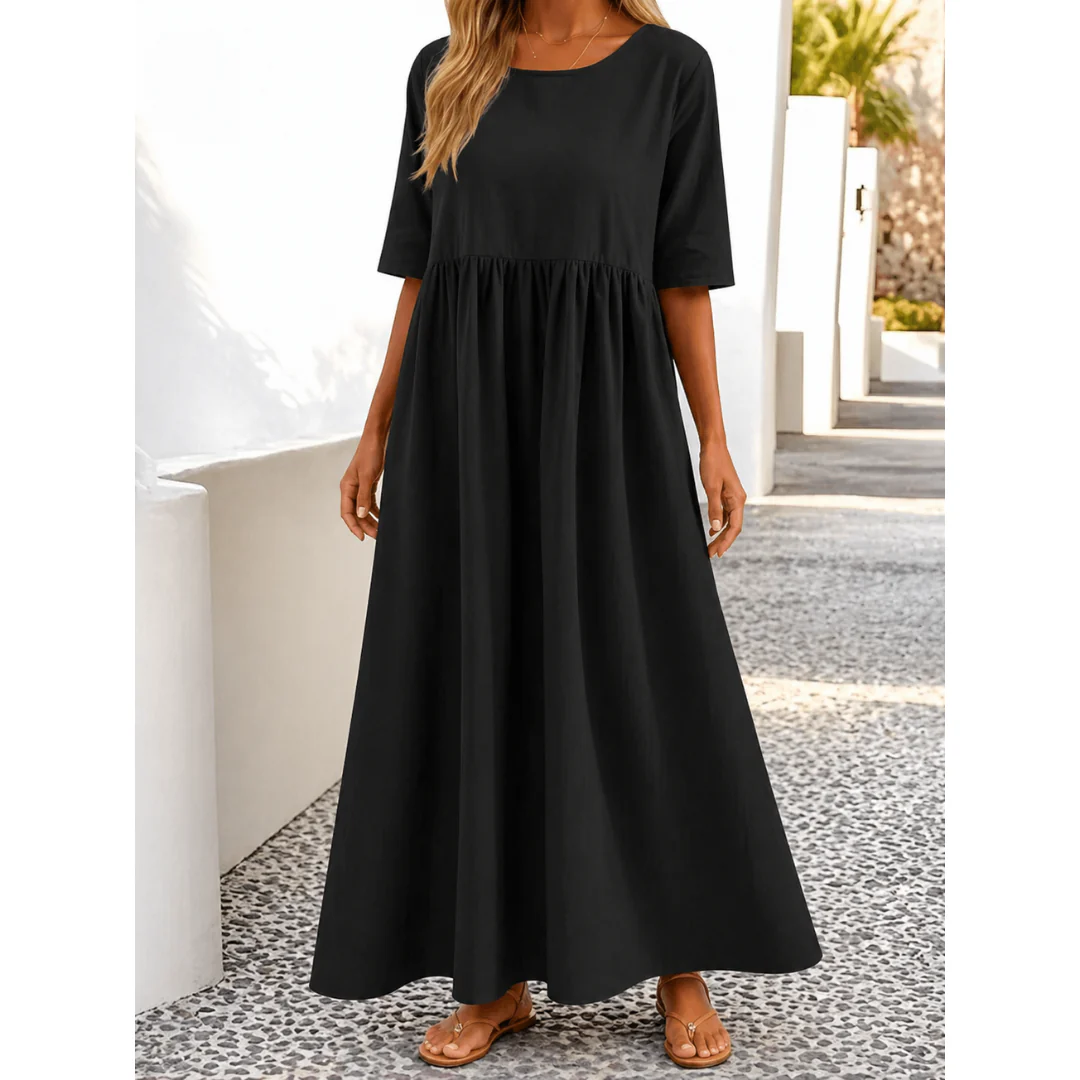 Mariselle | Damen Leinen Midikleid für Sommer